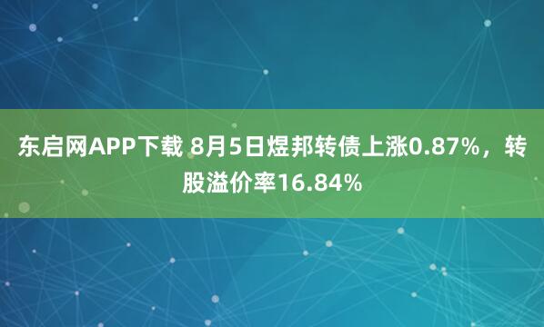东启网APP下载 8月5日煜邦转债上涨0.87%，转股溢价率16.84%